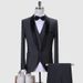 Men's business casual suit two-piece groomsman wedding banquet suit_voghion.com