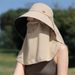 Protezione solare LazyZoom con protezione per il collo, visiera staccabile, protezione UV, cappello da pescatore a tesa larga, cappello parasole per_voghion.com