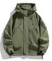 Windjack Heren Capuchon Jas Ritssluiting Cargo Waterdicht Zwart Bomber Camping Losse Dunne Softshell Capuchon Wandeljack_voghion.com