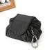 Damen Make-Up Tasche Lazy Kordelzug Make-Up Tasche Lagerung Tasche Tragbare Reise Lagerung Schwarze Make-Up Tasche_voghion.com
