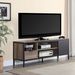 Rustic Oak and Black 1-Drawer TV Stand_voghion.com