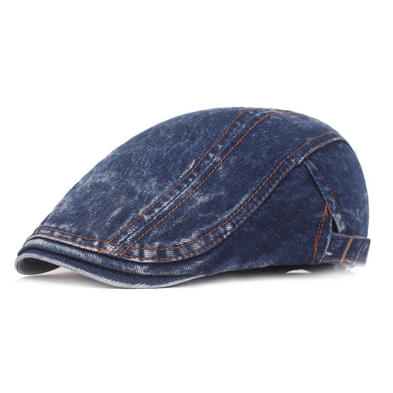 New Arrivals New Arrivals Beret Washed Denim Cap Pure Cotton Casual Front For Men and Women Sun Protection Hat_voghion.com