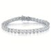 Brass Casual Classic Style Shiny Round Plating Inlay Zircon Tennis Bracelet_voghion.com