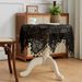 Black Vintage American Style Tablecloth - Knit Rectangular Dining Table Cover With Non-Slip & Dustproof Design_voghion.com