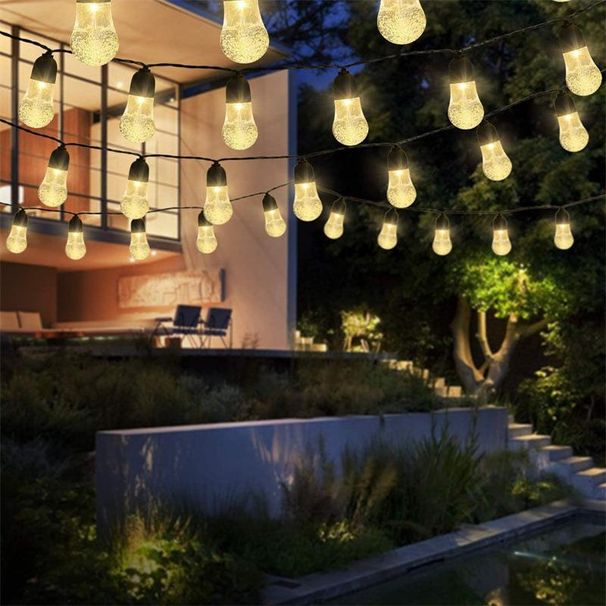 Outdoor Waterproof 30led Crystal Ball String Light G40 Garden Decoration String Light Solar Bubble Ball Light String_voghion.com