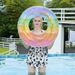 Inflatable Pool Float - Eco-Friendly Thickened PVC With Glitter & Rainbow Colors (Beginner Adult Swim Ring High Buoyancy For Water Play)_voghion.com