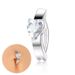 Piercing all'ombelico con anello in zircone intarsiato con fiore personalizzato europeo e americano in acciaio inossidabile liscio_voghion.com