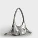 Borsa a tracolla con tracolla a peplo, stile casual, stile pendolare, stile Y2K, dolce, argento, da ascella, primavera estate 2025_voghion.com