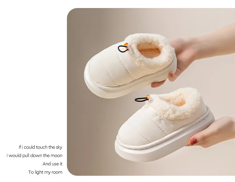 Kapcie bawełniane dla dzieci Maluch niemowlę bawełniany woreczek na buty obcas chłopiec skarb zima dzieci dziewczynki chłopcy puch materiał rodzic-dziecko kapcie_voghion.com