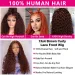 Brown Deep Wave Lace Front Human Hair Wigs Colored Curly Lace Front Pre Plucked Lace Frontal Wig Women_voghion.com