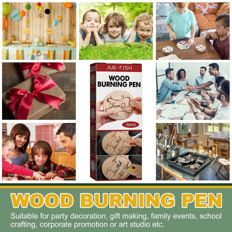 Chemical Bullet Wood Scorch Pen Round Heat Wood Burning Kit For Fine Sensitive And Marker With Pen Versatile Marker Tip Crafts_voghion.com