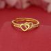 Vietnamese Sand Gold Double Love Women's Heart Shaped Simple, Fashionable, Versatile, Non Fading, Adjustable Ring_voghion.com