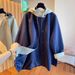 Korean Color-Block Patchwork Hooded Trench Coat For Women, Mid-Length, New Early Autumn Loose Slimming High-End Top_voghion.com