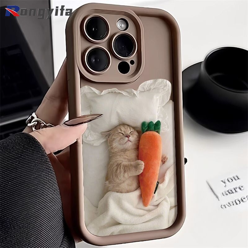 Funny Cat Phone Case For Redmi 14R A3 Pro A3X 13 4G 12 Note 13R 12R Poco M6 Pro 5G C61 4G Sleeping Cats Cute Phone Cases_voghion.com