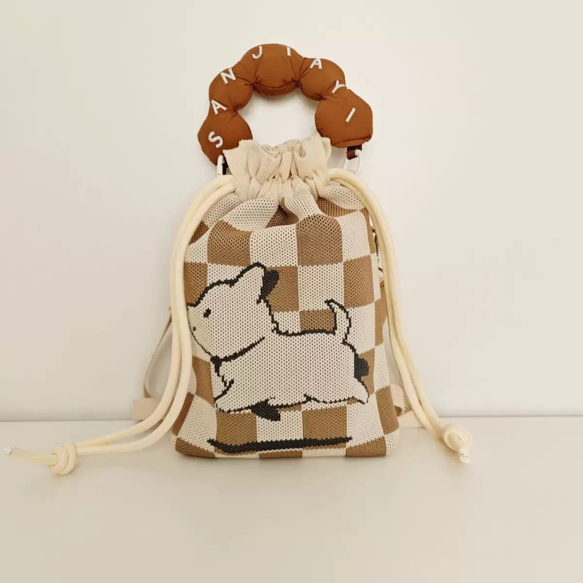 Korean And Japanese Style Handba Shoulder Crossbody Women's Small Versatile Knitted Eleant Cute Lucky Lunch Storae_voghion.com