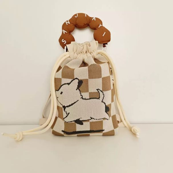 Korean And Japanese Style Handba Shoulder Crossbody Women's Small Versatile Knitted Eleant Cute Lucky Lunch Storae_voghion.com