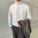 Men's Clothing Slim Fit High Neck Sweater - Soft Knit Pullover For Autumn & Winter - Lightweight Warm Casual Turtleneck Top (White, Black, Beige)_voghion.com