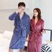 Men's Thickened flannel robe large size autumn and winter pajamas coral fleece bathrobe men and women couple home clothes plus velvet_voghion.com