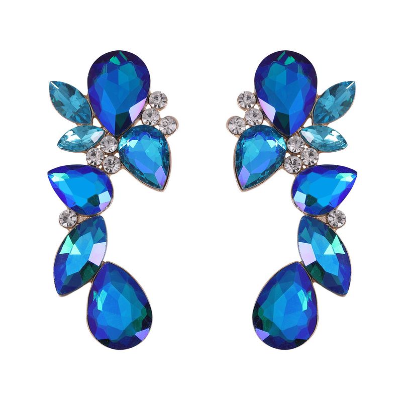 Trendy design tropfenförmigen edelstein ohrringe Luxus bunte super flash glas diamant ohrringe neue_voghion.com