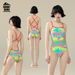 Women's Clothing New Racing One Piece Swimsuit Hot Spring Fluorescent Coconut Tree High Grade Swimming Pool_voghion.com