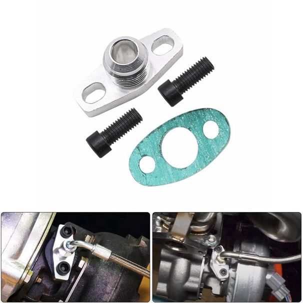Kit di riparazione flangia ingresso olio turbina turbocompressore flangia GT28GT30 in lega di alluminio AN10 per ricambi auto_voghion.com