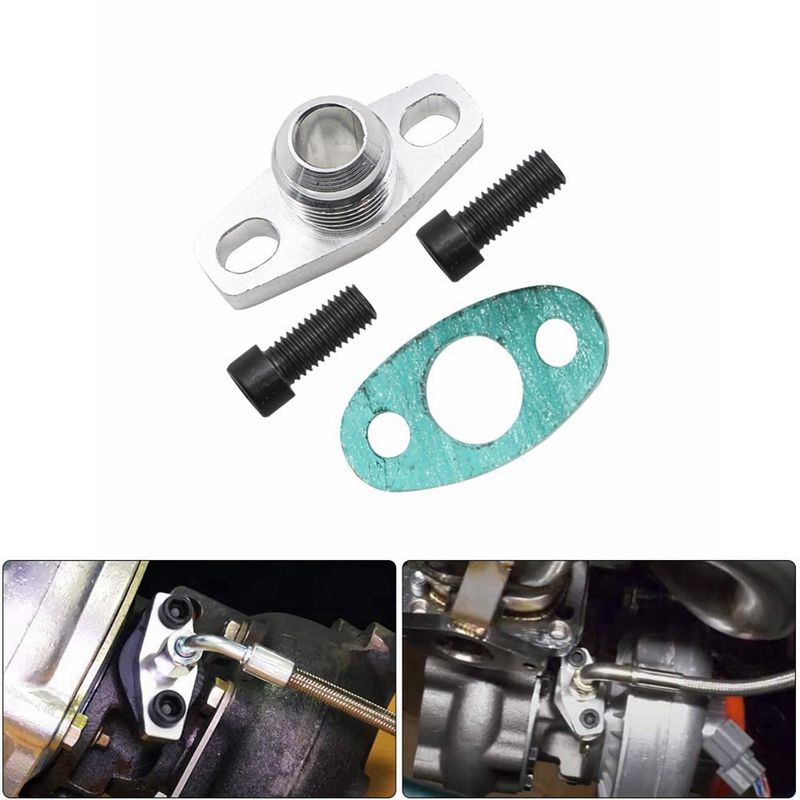Bildeler AN10 aluminiumslegering GT28GT30 turboladerflens turbinoljeinntak reparasjonsflenssett_voghion.com