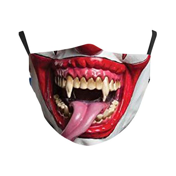 Funny Lips Fangs 3D Printed Dustproof Washable Breathable Children's And Adults' Mask With Filter Insert_voghion.com