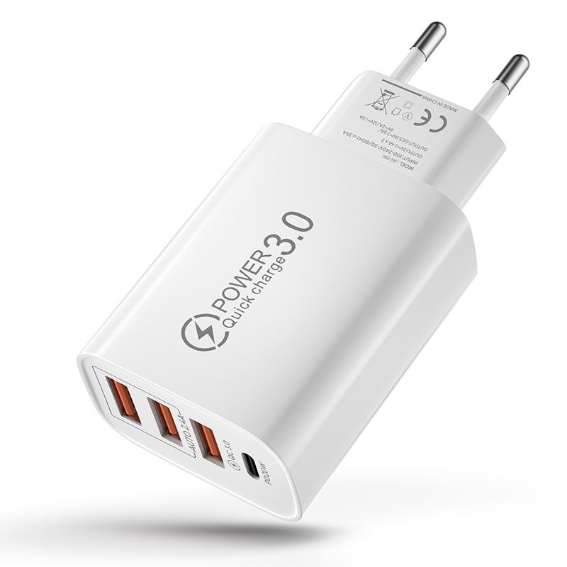 C USB-oplader 30W PD-snellader 4-poorts mobiele telefoonoplader muuradapter geschikt voor Xiaomi iPhone_voghion.com