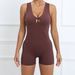 Ins Ruched Peach Butt Shaping Yoga Back Hollow Sexy One-Piece Shorts Bodysuit_voghion.com