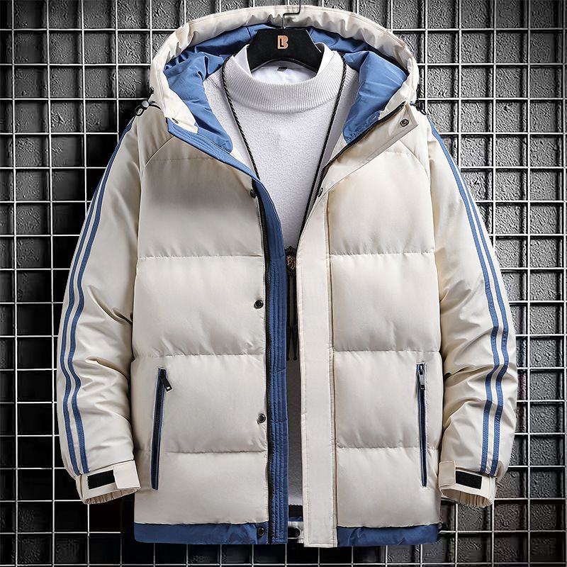 Piumino in cotone per uomo in autunno inverno, marchio di tendenza, giacca da pane ispessita, calda e impermeabile, giacca da coppia con cappuccio_voghion.com