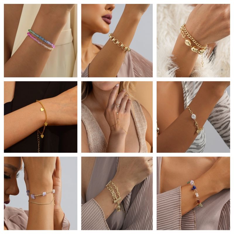 Geometrische Muschelarmbänder aus Kupferlegierung_voghion.com