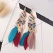 Yamaler Vintage Élégant Long Pendentif Crochet Plume Boucles D'oreilles Femmes Bijoux Cadeau_voghion.com