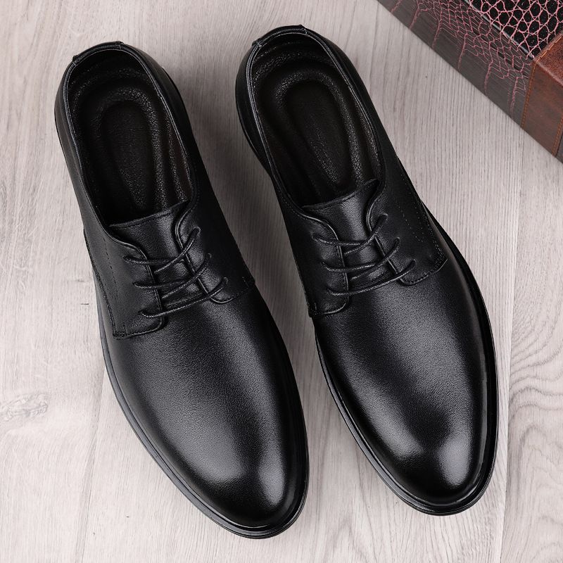 Neu Formal Für Büroangestellte Business Casual Echtes Leder Herren Vier Jahreszeiten Einfache Derby Schuhe_voghion.com