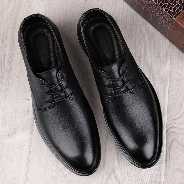 Neu Formal Für Büroangestellte Business Casual Echtes Leder Herren Vier Jahreszeiten Einfache Derby Schuhe_voghion.com