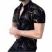 2024 new summer men's short sleeved printed casual personalized lapel oversized shirt lining_voghion.com