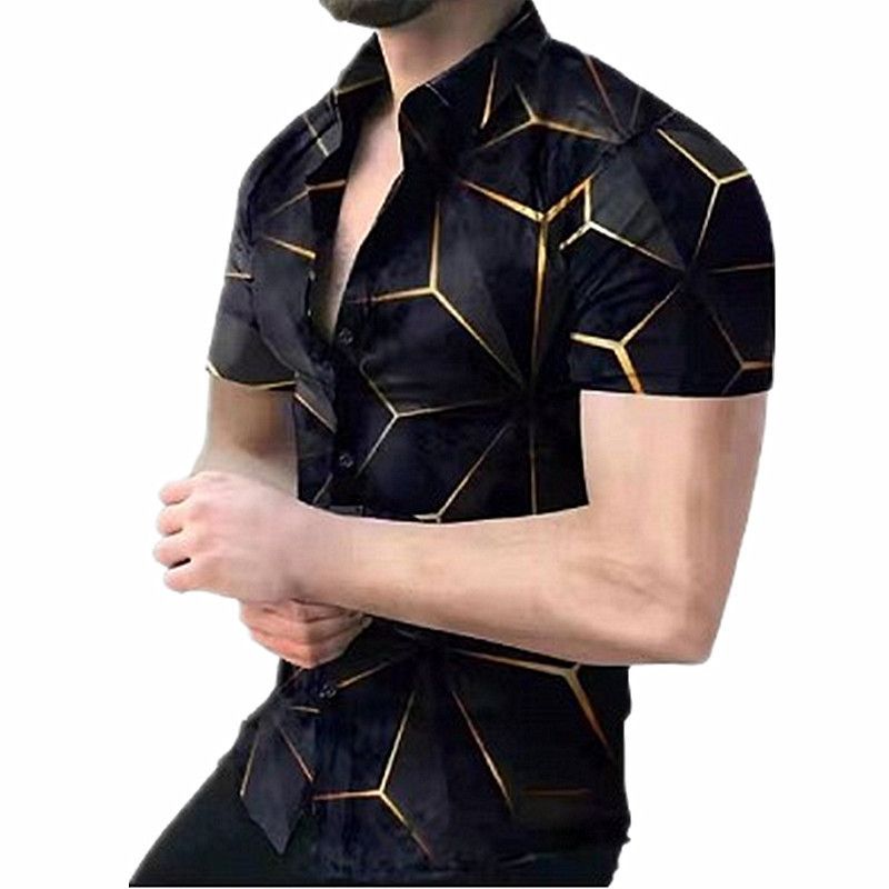 2023 verão casual todos os dias camisa de manga curta estampa geométrica_voghion.com