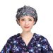 Pure Cotton Hat Female Doctor Dental Oral Nurse Hat Long Hair Wrapped Headscarf Printed Puff Hat Female Oil Fume Kitchen_voghion.com