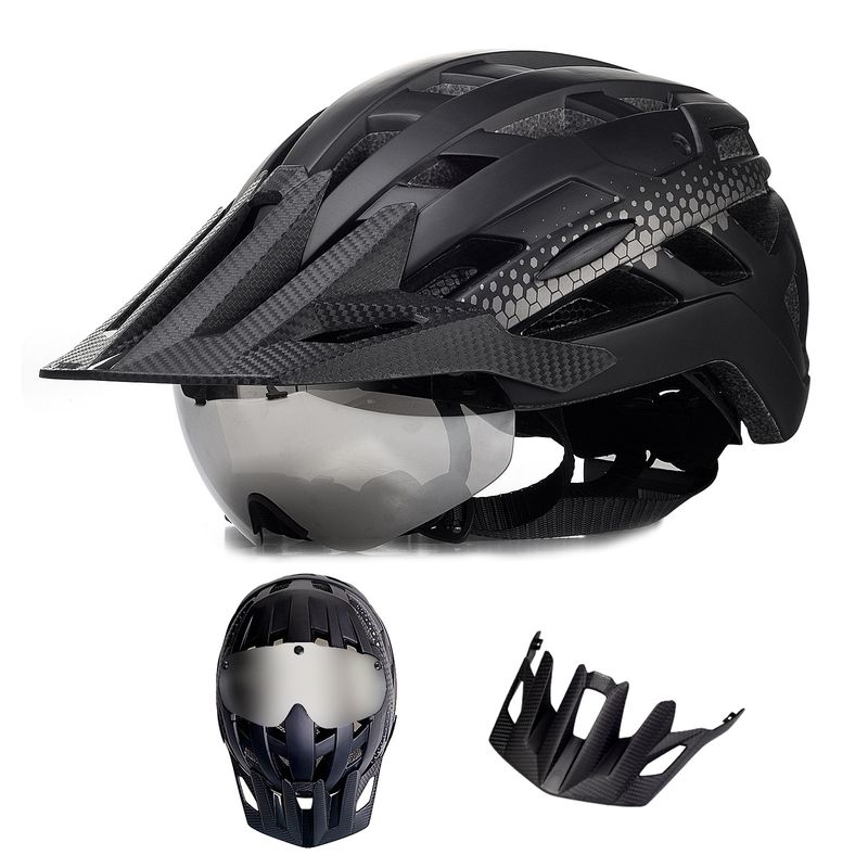 Bike helmet Mountain bike bike helmet with goggles speed down helmet helmet_voghion.com