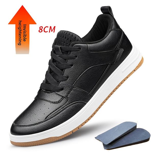 Zapatos de piel para hombre con alza, zapatos deportivos transpirables, zapatos blancos para niño, ropa deportiva y de ocio para estudiantes_voghion.com