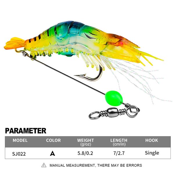 Luminous Bionic Soft 7cm 5,8g Mit Haken Garnelen Köder Bass Snakehead Fisch Topmouth Culter Alle-Zweck_voghion.com