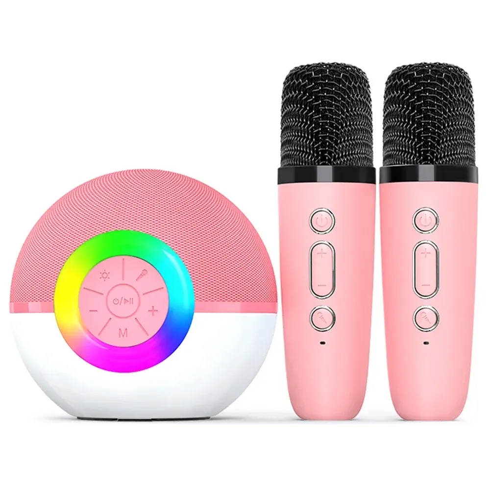 Kinder Erwachsene Mini Karaoke Hine Lautsprecher Mit 2 Protable Bluetooth Drahtlose Mikrofon Spielzeug Haltegriff Für Mädchen Jungen Hause_voghion.com