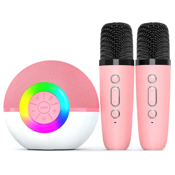 Kinder Erwachsene Mini Karaoke Hine Lautsprecher Mit 2 Protable Bluetooth Drahtlose Mikrofon Spielzeug Haltegriff Für Mädchen Jungen Hause_voghion.com