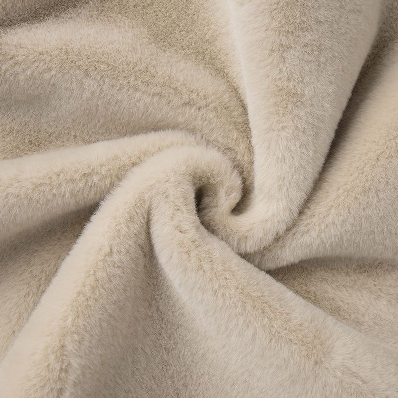 Stand Collar Fleece Jacket Women's Zip-Up Plush Coat Winter Warm Fuzzy Outerwear (Beige, S/M/L) – Lightweight Polyester Puffer Style​_voghion.com