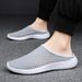 Summer Breathable plus size Men's Shoes Outer Wear Sports Casual Flying Woven Shoes Women's Slippers Lazy One Pedal Heel Half Slippers_voghion.com
