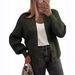 Women's Long Sleeve Knit Cardigan With Button Front, Cozy Chunky Knit Sweater, Round Neck Open Front Casual Fall Fashion Top_voghion.com