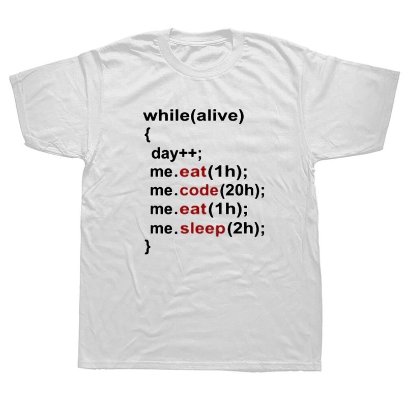 T-shirt da programmatore While Alive Men Eat Sleep Code Ripeti la programmazione Ingegnere del software Sviluppatore Fantastica maglietta Geek_voghion.com