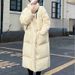 2023 New Mid-Length Jacket For Women, Korean Style, Thickened Stand Collar, Petite Size, White Duck Down Puffer Jacket,_voghion.com