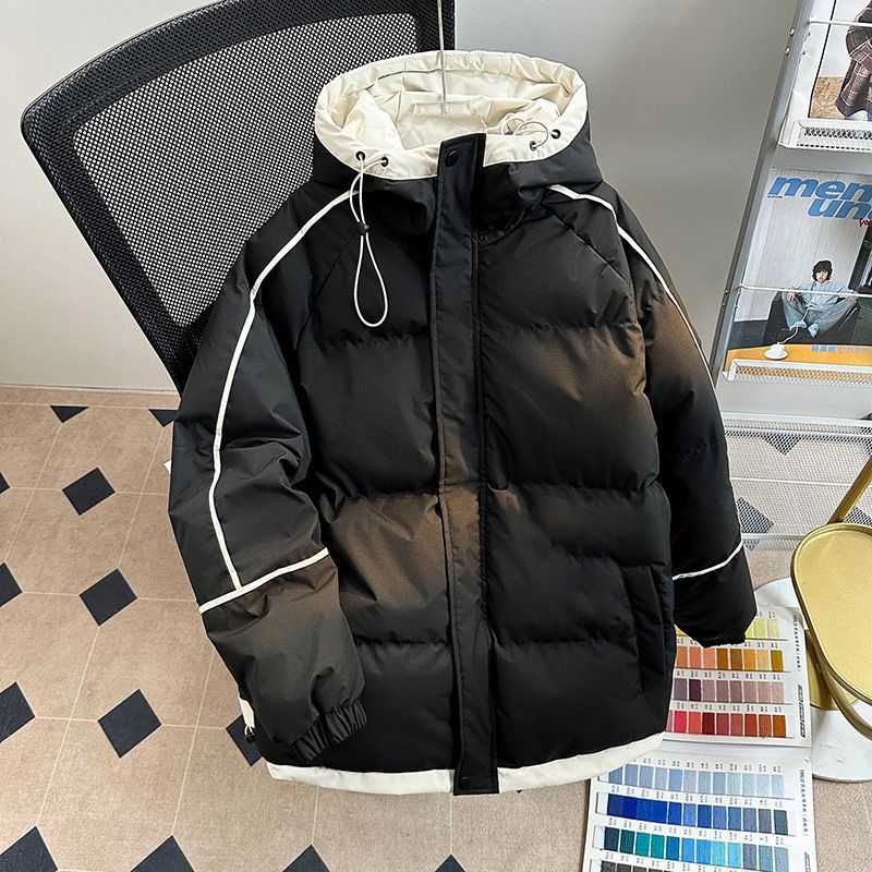 Herren-Winter-Pufferjacke mit Kapuze – Übergroßer Streetwear-Mantel, warmer, verdickter Baumwollparka für lässiges Outfit, modische Unisex-Oberbekleidung ​​_voghion.com
