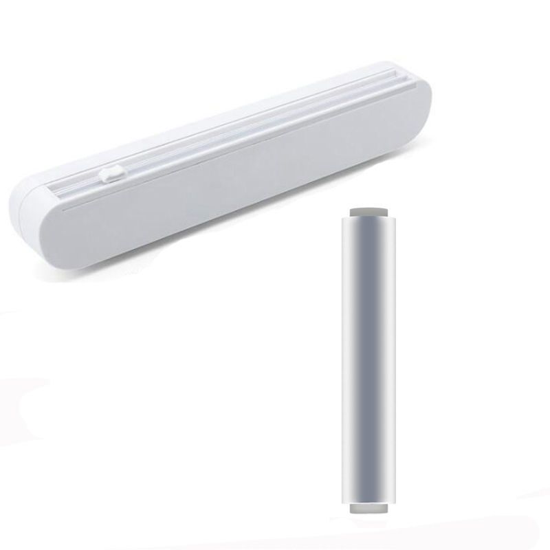 Cortador de film transparente con 12 ventosas, caja de corte ajustable para almacenamiento, suministros de cocina, divisor de papel de aluminio_voghion.com