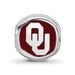 Sterling Silver Rhodium-plated LogoArt University Of Oklahoma Double Logo Enameled Bead_voghion.com